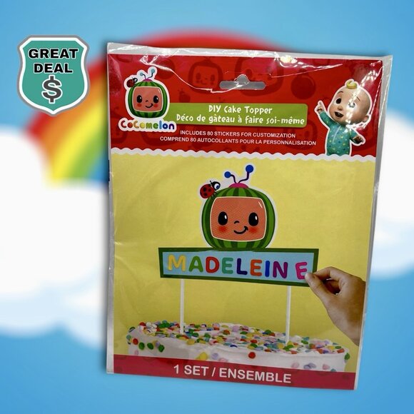 COCOMELON Birthday DIY Cake Topper Set With 80 Stickers Inside! NEW & Sealed! - Picture 1 of 4